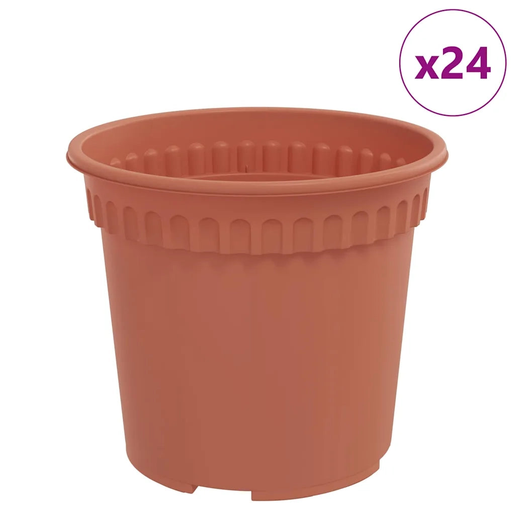 Vaso Rotondo per Fiori 24 pcs Rosso Mattone Ø 15 x 12 cm 42020272