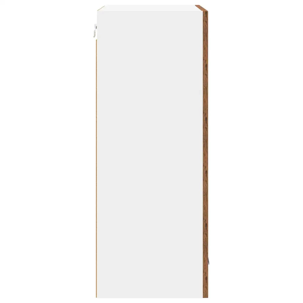 Armadio pensile con porta Legno Antico e Bianco 50 x 31 x 80 cm 884272
