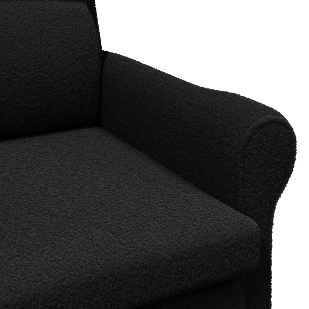 Poltrona Ergonomica Nero Tessuto, Legno Standard Ergonomica