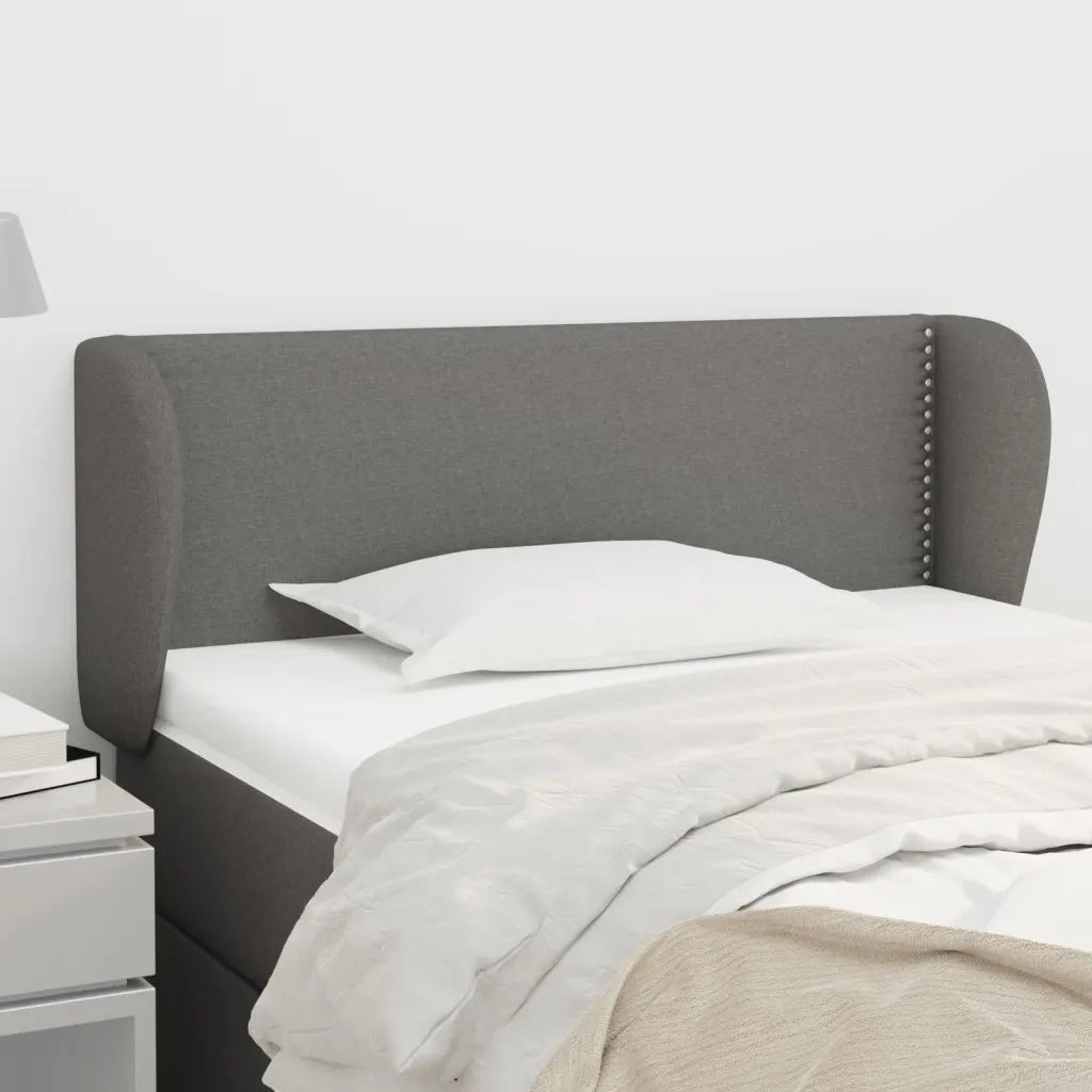 Testiera ad Orecchio Grigio Scuro 103x23x78/88 cm in Tessuto 3116995