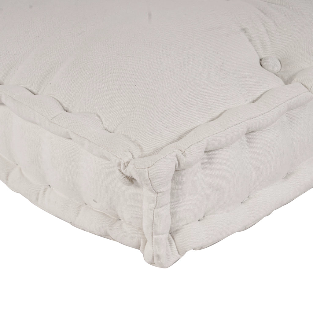 Cuscino per divano pallet con supporto per braccia e schienale in tessuto crema