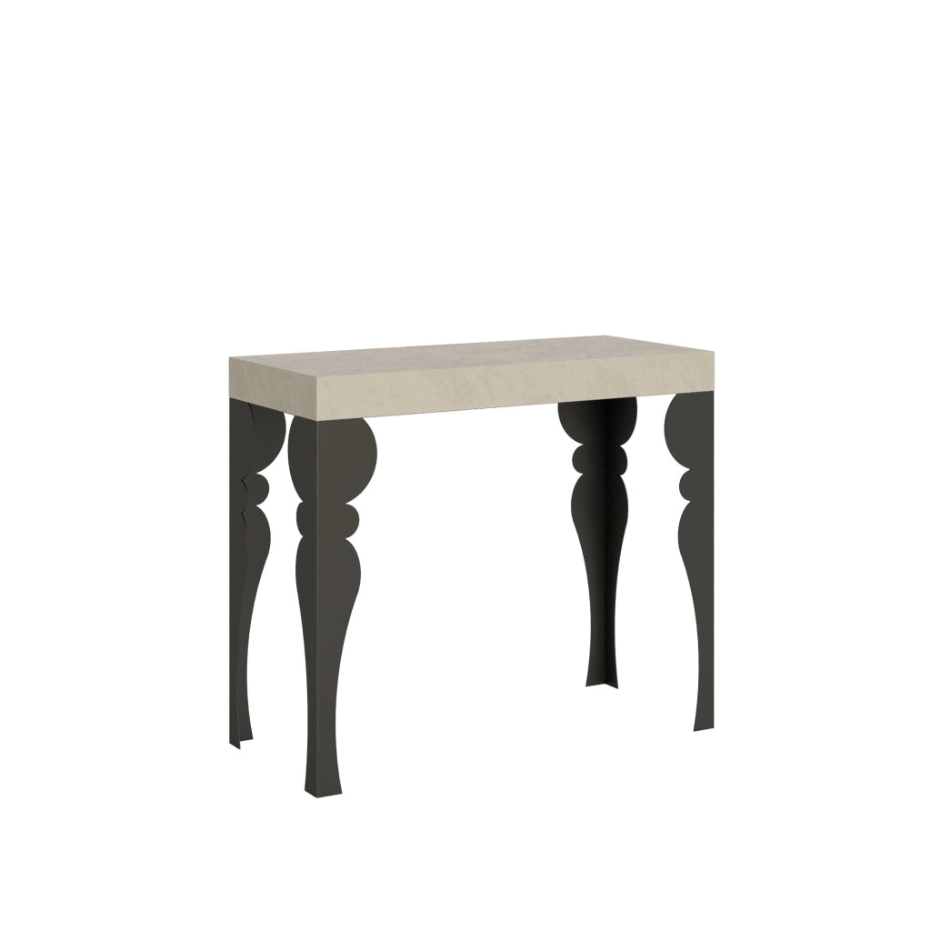 Consolle allungabile 90x40/196 cm Paxor Small Cashmere telaio Antracite