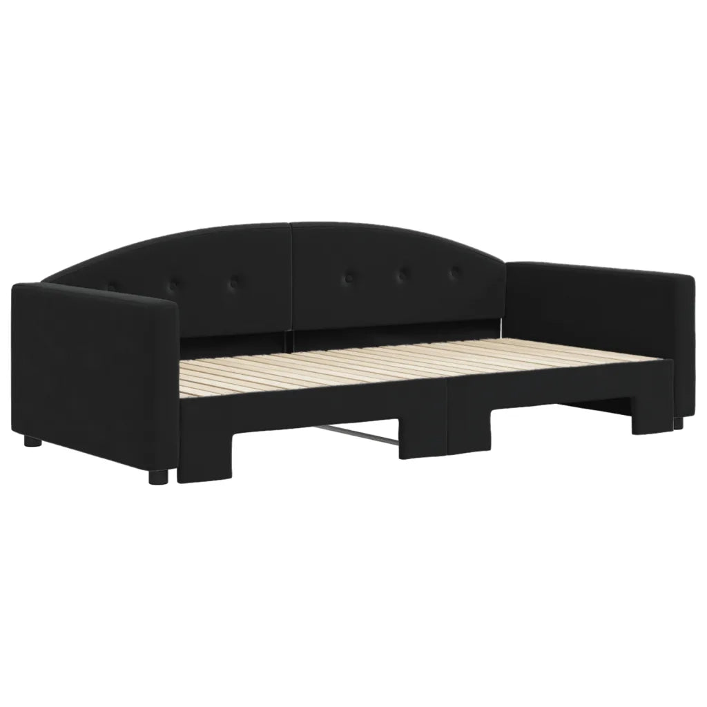 Divano letto | Sof¨¤ letto | Letto singolo Estraibile Nero 100x200 cm in Velluto