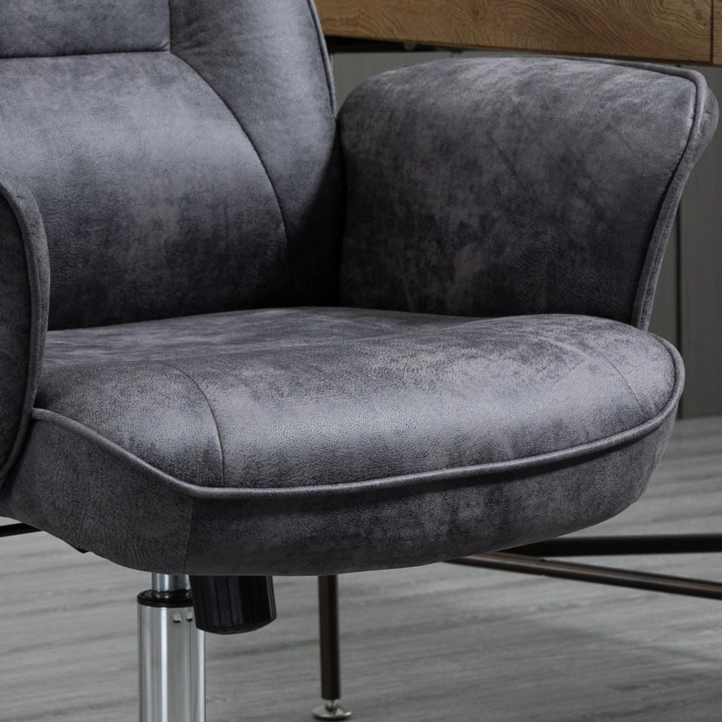 Sedia da ufficio ergonomica girevole con funzione oscillante e altezza regolabile in acciaio grigio scuro