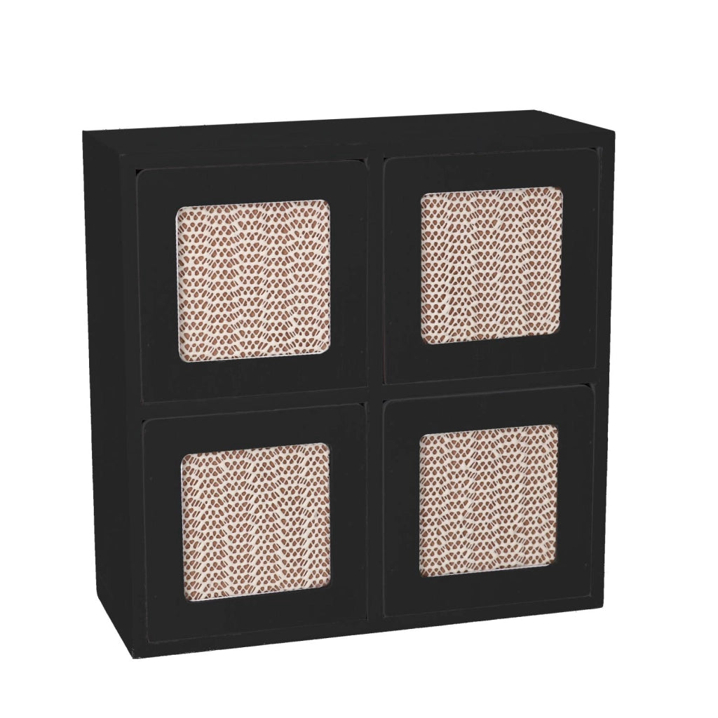 Portatutto legno nero quadro cm20x8x20