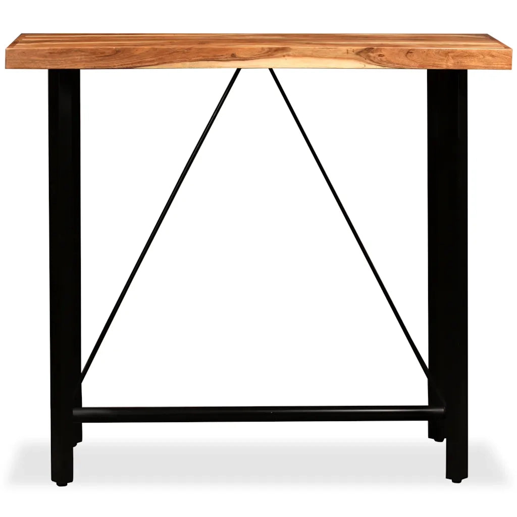 Set da Bar 5 pz in Legno Massello Acacia in Vera Pelle e Tela cod mxl 23024