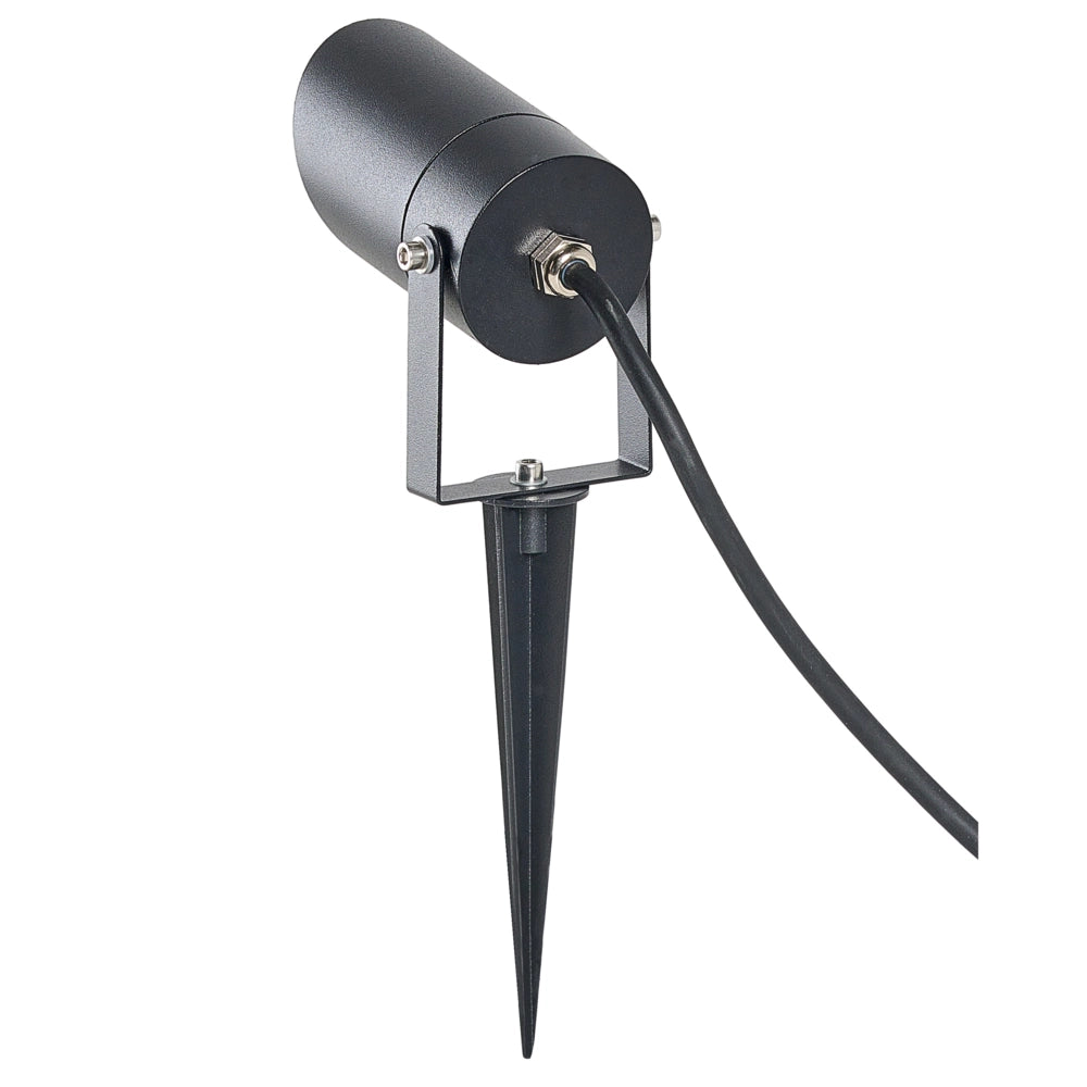 Set di 2 faretti da esterno a LED con picchetto in alluminio nero per giardino, stile moderno