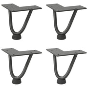 Gambe a forcina per tavolino 4 pz antracite 10 cm acciaio massiccio 4012410