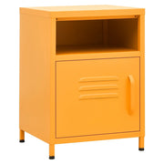 Comodini 2 pz-Set di 2 Tavolino da notte Giallo Senape 35x35x51 cm in Acciaio