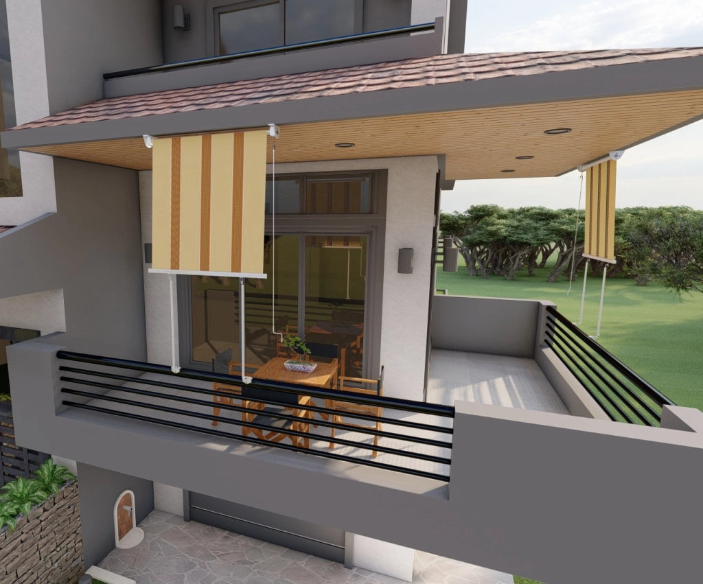 Tenda da sole per balcone con bracci, impermeabile 100cm giallo arancio Golisa