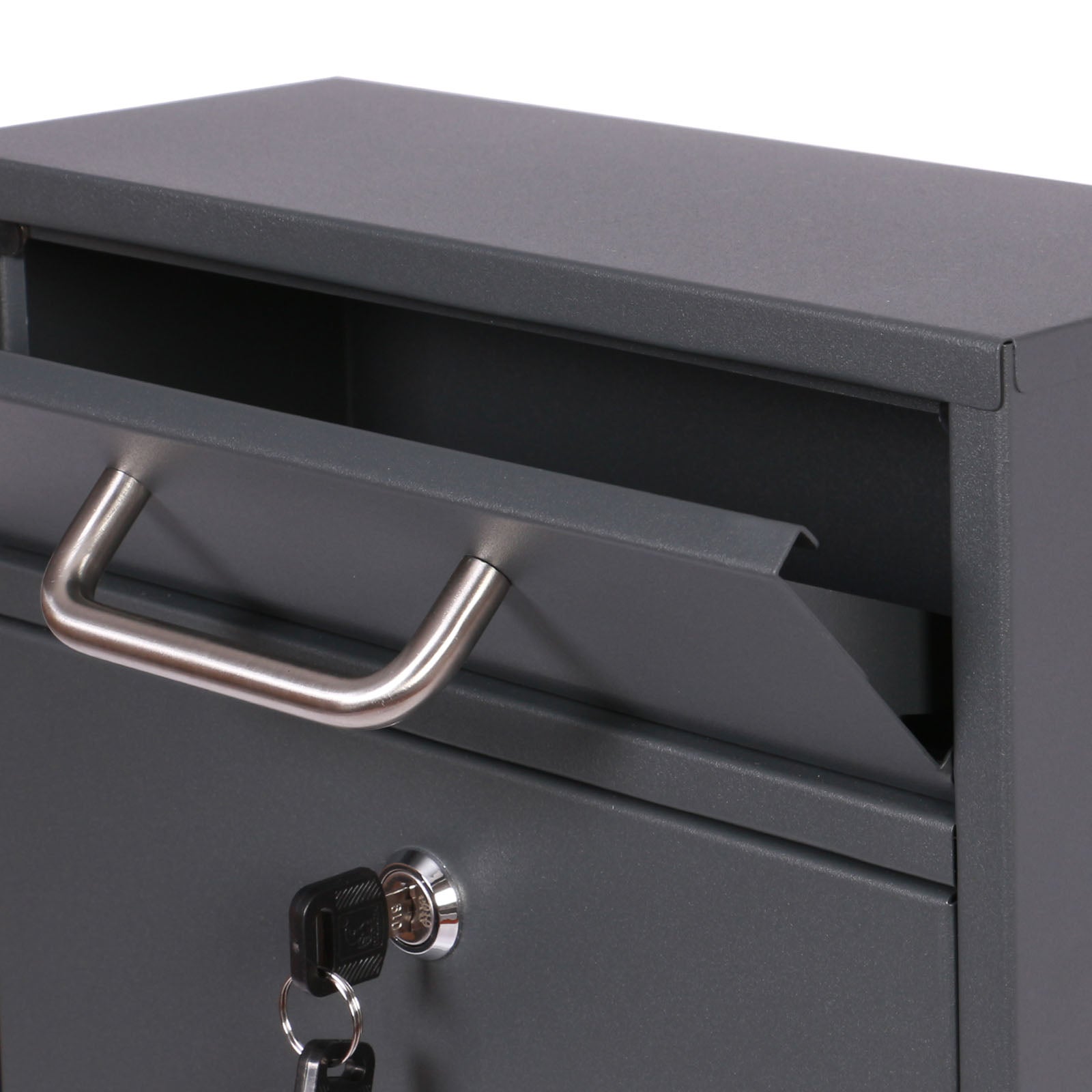 Cassetta delle lettere 2x3 V53 antracite A muro Con serratura e finestrelle