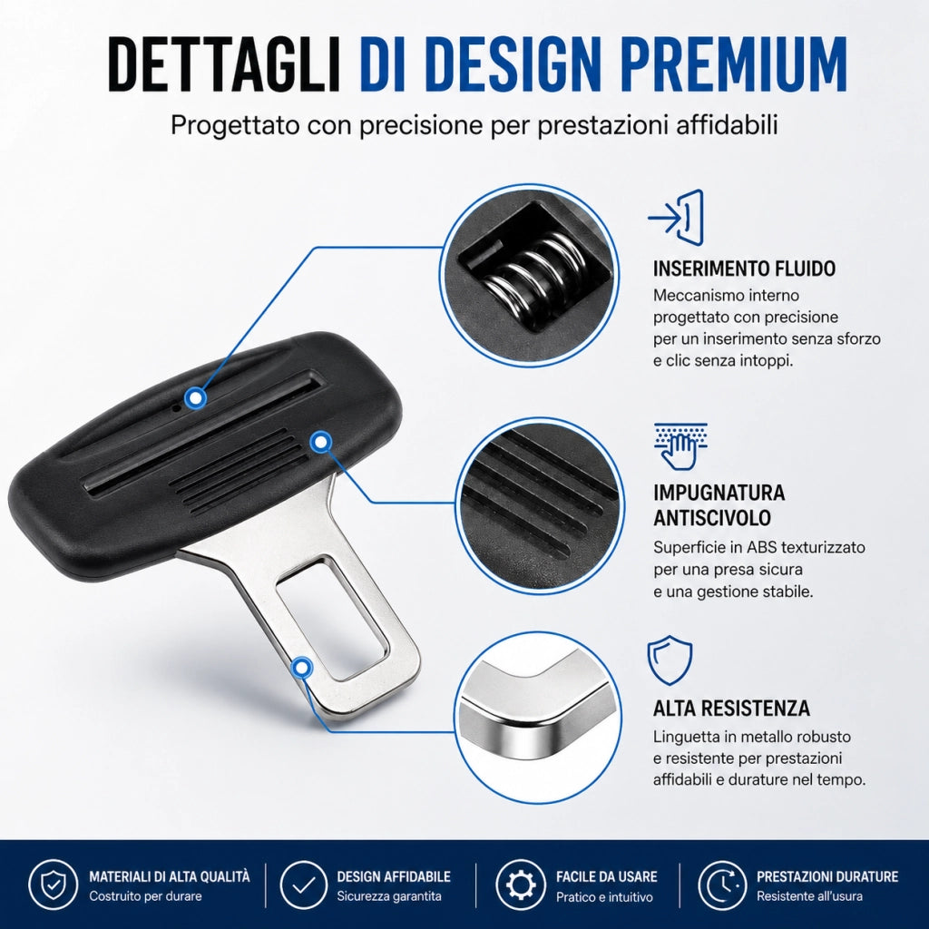 2 Ferma Cintura Sicurezza Universali Auto Clip Adattatore Fibbia QW076