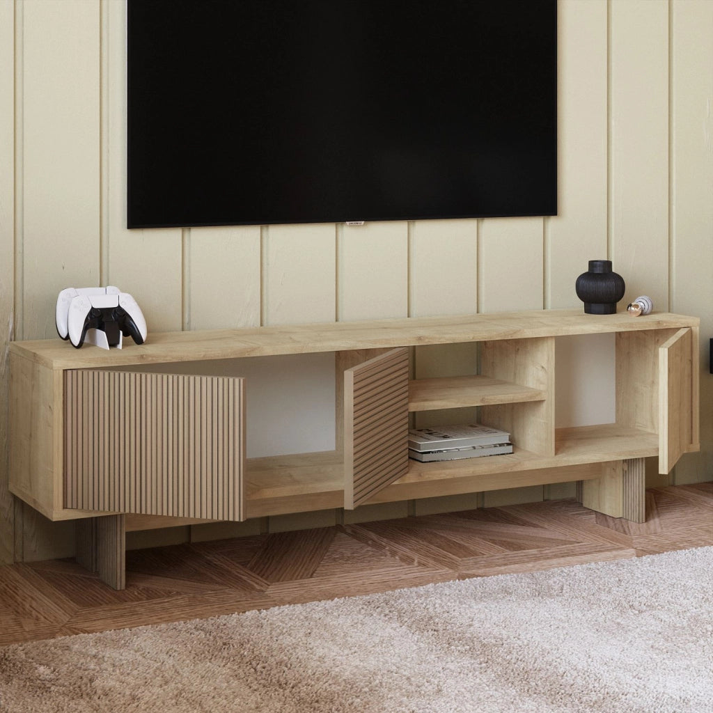Porta TV in legno "Ravello" - 150 x 30 x 45 cm - Beige