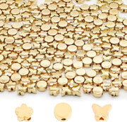 Set di Perle 300 pezzi - Spacer in Oro - Perle a Fiore - Perle a Farfalla - Perle Sferiche - Resina di Alta Qualità - Accessori per Gioielli