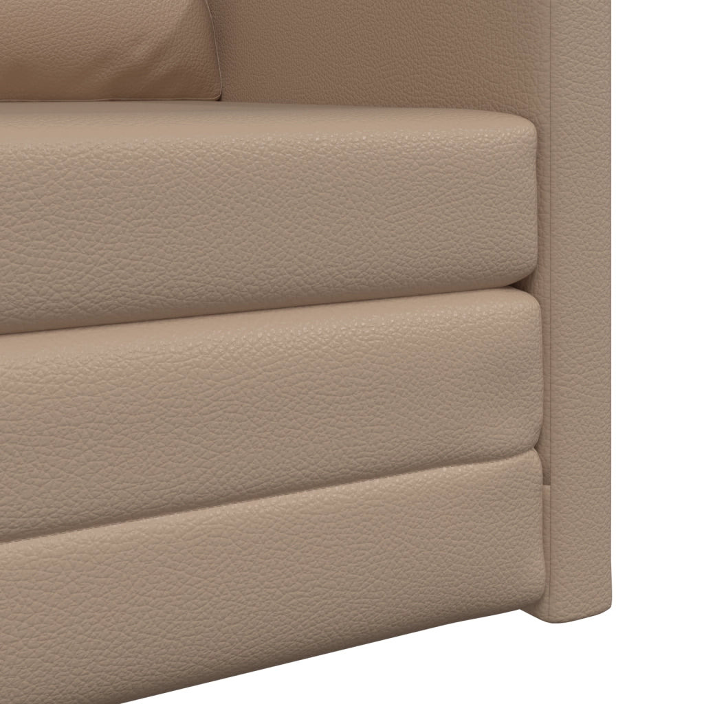 Divano letto vitaXL 2-in-1 Cappuccino 74x77x81 cm in pelle sintetica