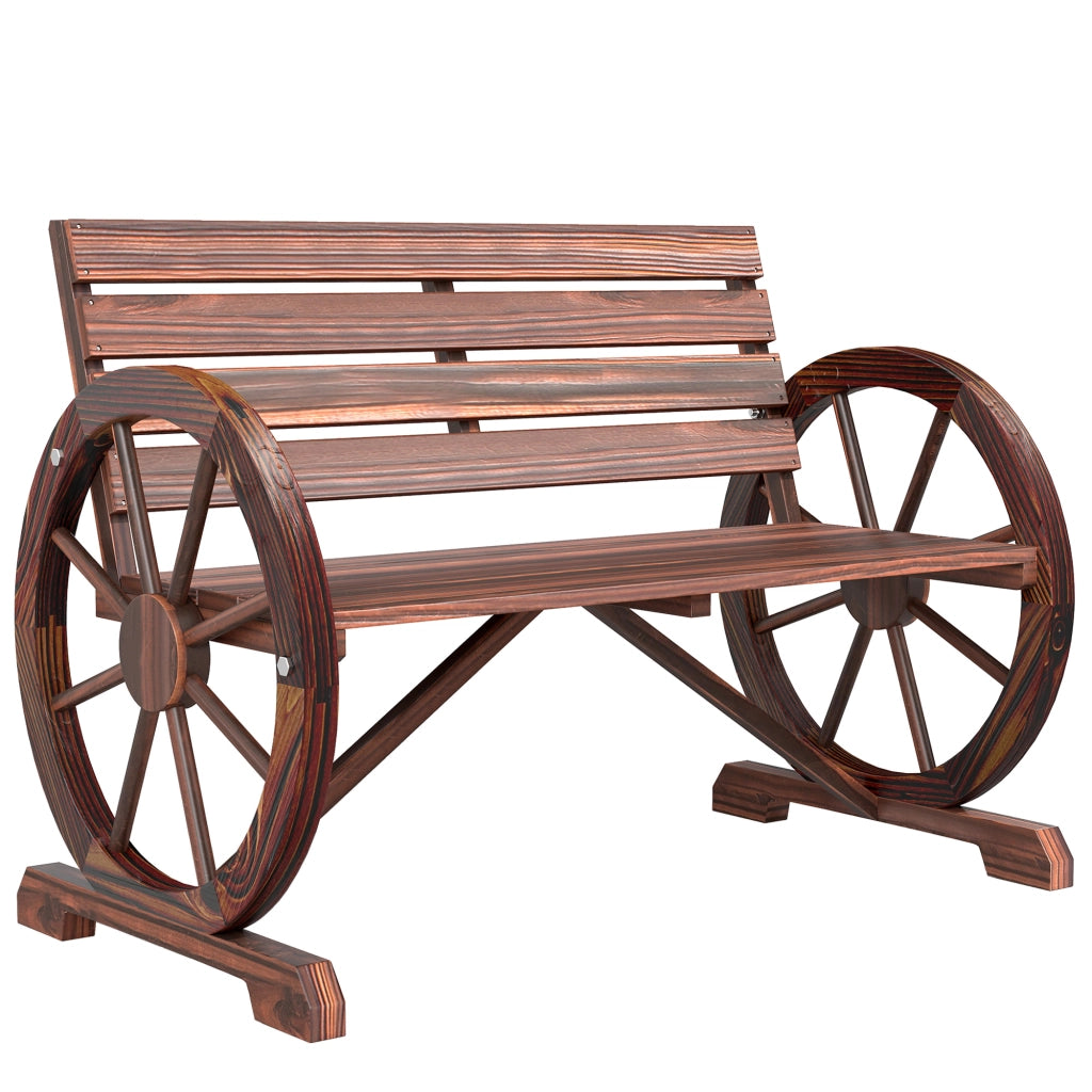 Panchina Giardino in Legno ¨C zephmum ¨C Carbonizzato 105.5x56x79 cm