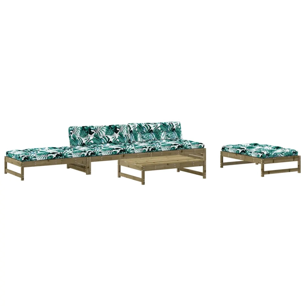 Set Divani da Giardino 5pz con Cuscini Legno Impregnato di Pino 3186122