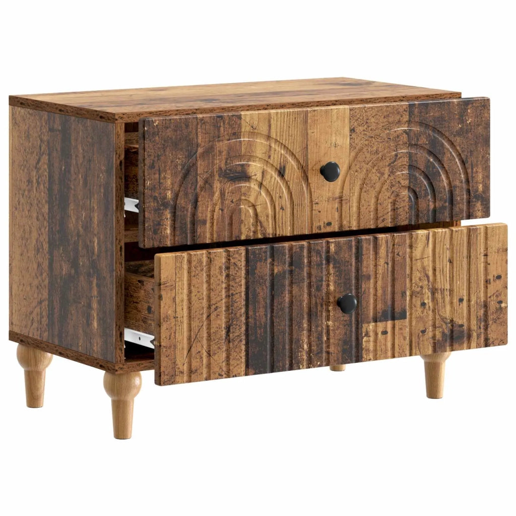 Armadio da Notte con cassetto Legno antico 62 x 34,5 x 48 cm 894093