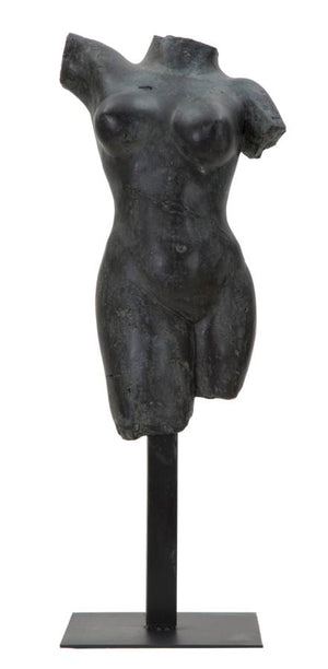 Scultura Museum Woman 19x17x50 cm in Poliresina e Ferro Nero