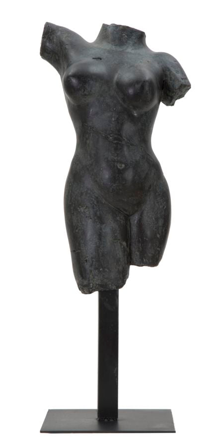 Scultura Museum Woman 19x17x50 cm in Poliresina e Ferro Nero