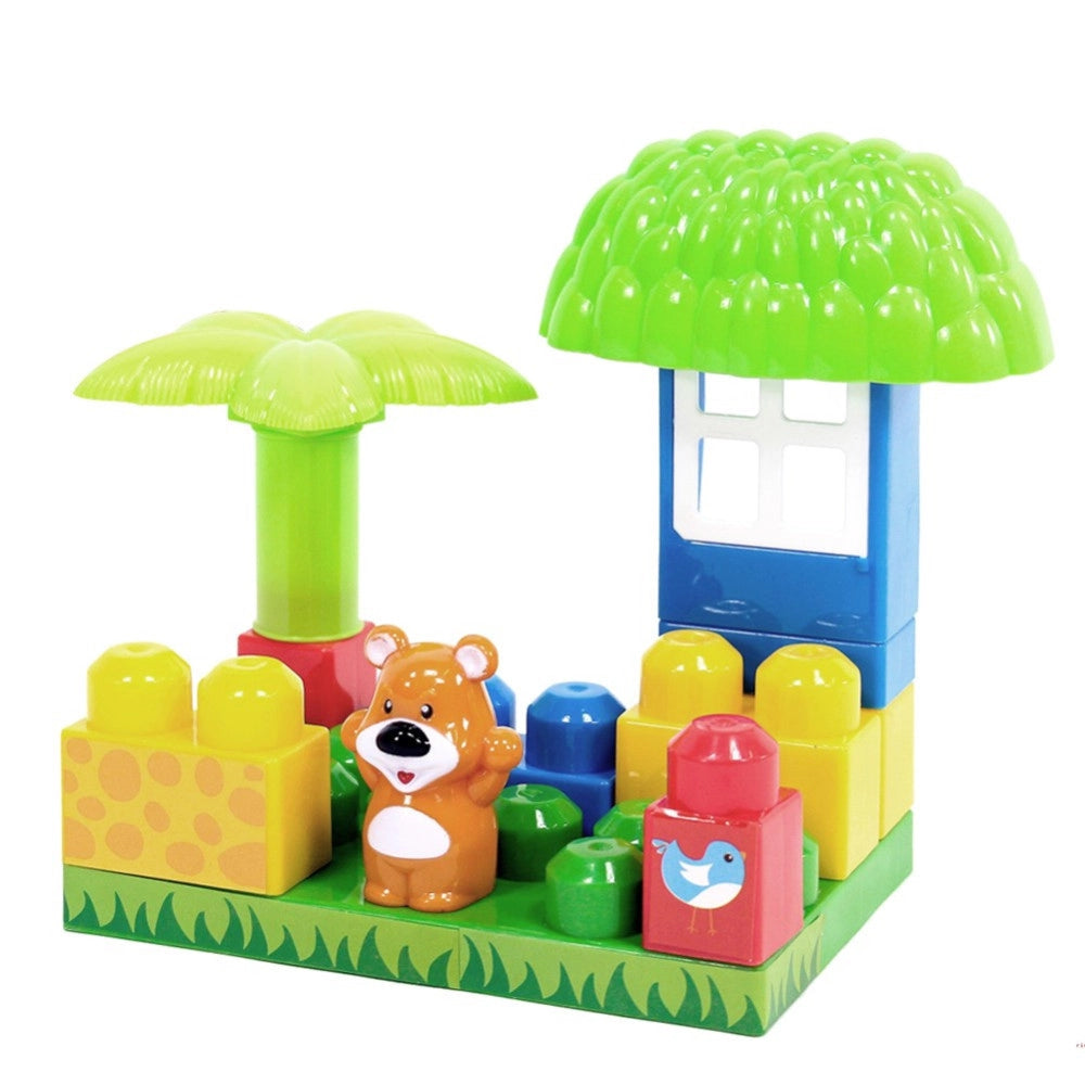 Trade Shop - Costruzioni Per Bambini Animali Della Foresta 14pz Con Personaggio E Accesssori -