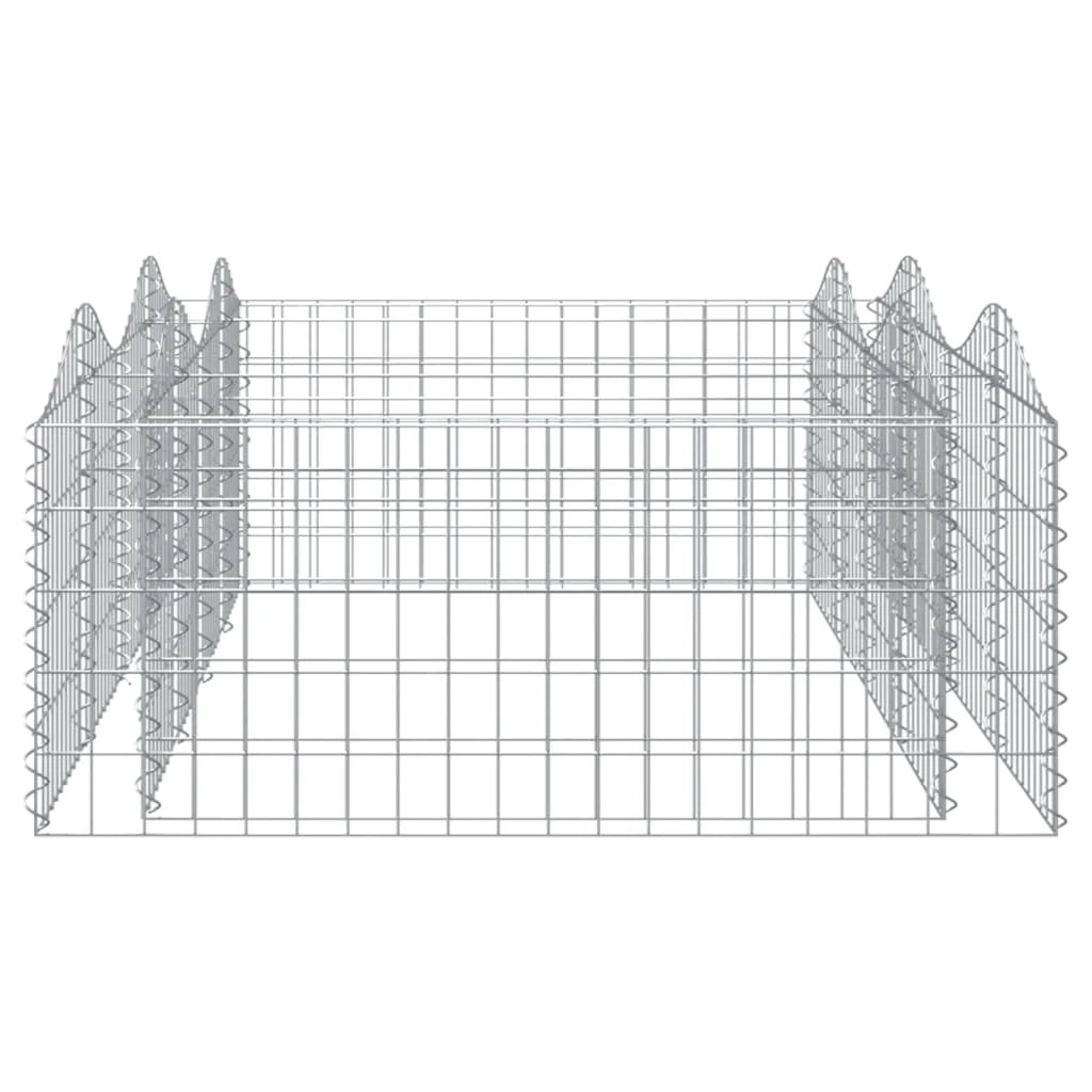 Gabbione rialzato ad arco 200 x 100 x 50 cm ferro zincato argento 02_0039931