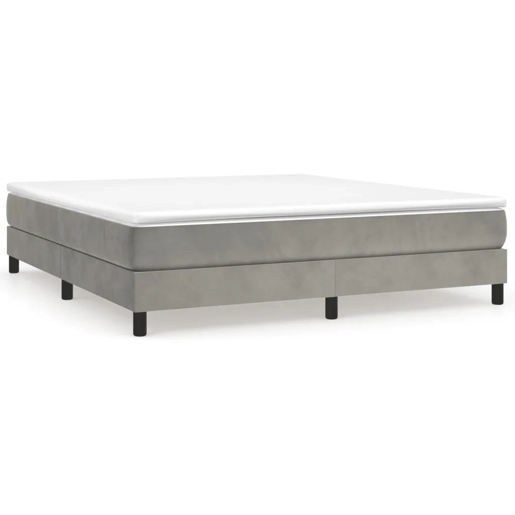 Giroletto a Molle con Materasso Grigio Chiaro 180x200cm Velluto 3144345