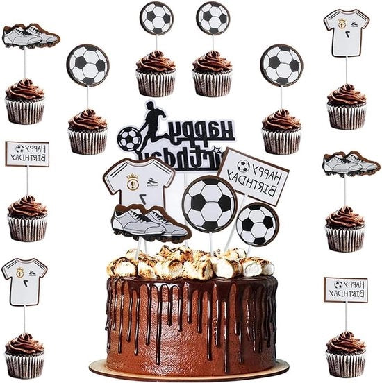 12 Topper per Tavolo da Calcio per Scene da Calcio Tema - Decorazioni da Festa per Sport Calcio Festa - Festa per Festival di Compleanno Uomo Ragazzo - Articoli da Festa per Eventi.