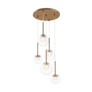 Lampadario A Sospensione Moderno Basic Form 5 Luci G9 20W Metallo Oro Ip20