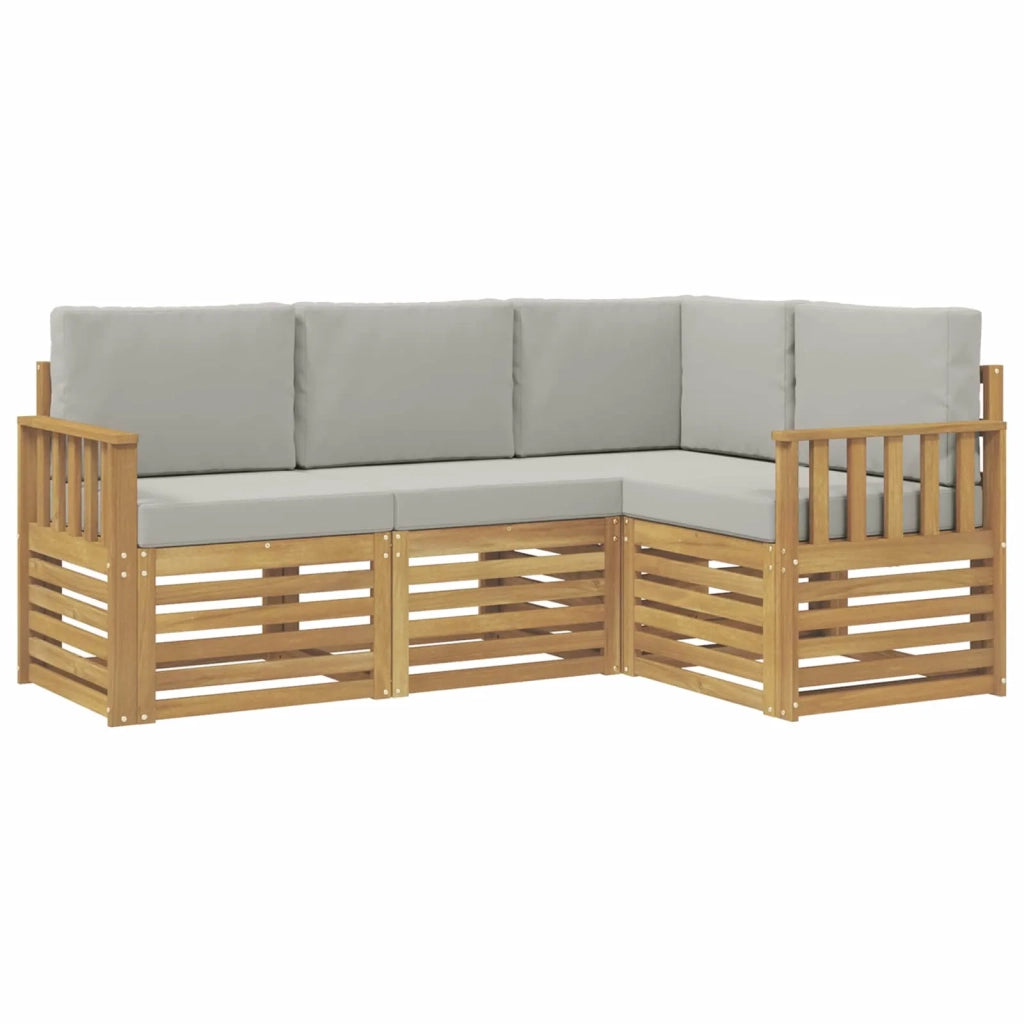 Set di divani da esterno 4 pcs Bianco e Grigio Chiaro