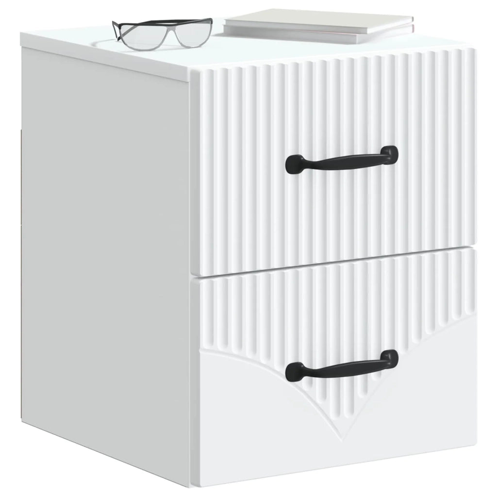 Mobiletto da notte a muro con cassetto Bianco 34,5 x 33 x 40 cm 898975