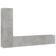 Set di mobili da 4 pezzi tra cui armadio credenza mobile TV televisore per soggiorno camera da letto salotto legno ingegnerizzato grigio 02_0024704