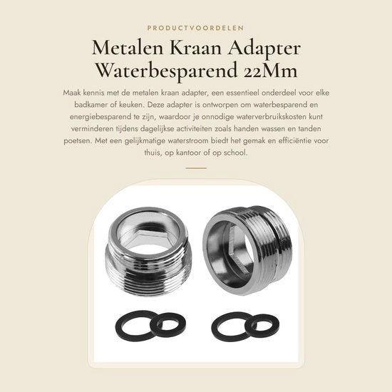Adattatore per rubinetto in rame - Adattatore per tubi - Adatto per bagno e cucina - 22Mm guaina esterna 16Mm guaina esterna - Connessione per rubinetto in rame - Realizzato in ottone - Adatto per ridurre il consumo idrico