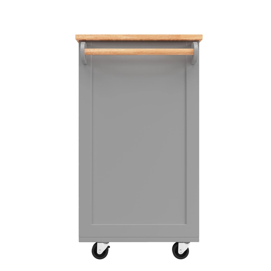 Carrello da Cucina con Ripiani Regolabili e Portabottiglie; con Ruote; per Cucina; in MDF e Metallo; 102x45x92 cm; Grigio