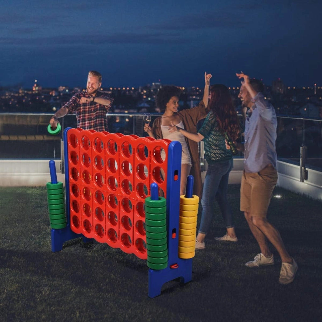Forza 4 Gigante Mega 4 in Linea Quattro Insieme, Gioco da Tavolo Gioco di Fila per Bambini, 120 x 42 x 104 cm (Blu)