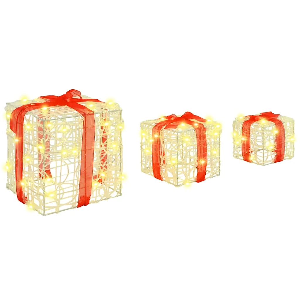 Scatola Regalo 3 pcs Bianco caldo 20 x 20 x 20 cm Acrilico