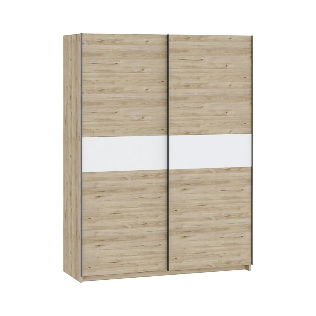 Armadio Camera da Letto Manita, Guardaroba 2 Ante 2 Ripiani, 150x204h cm Marrone Rovere