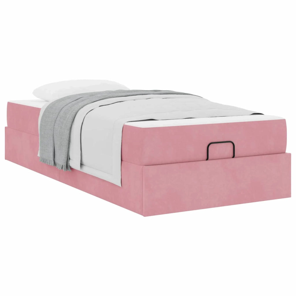 Struttura letto con materasso con materasso 2 pcs Rosa Velluto