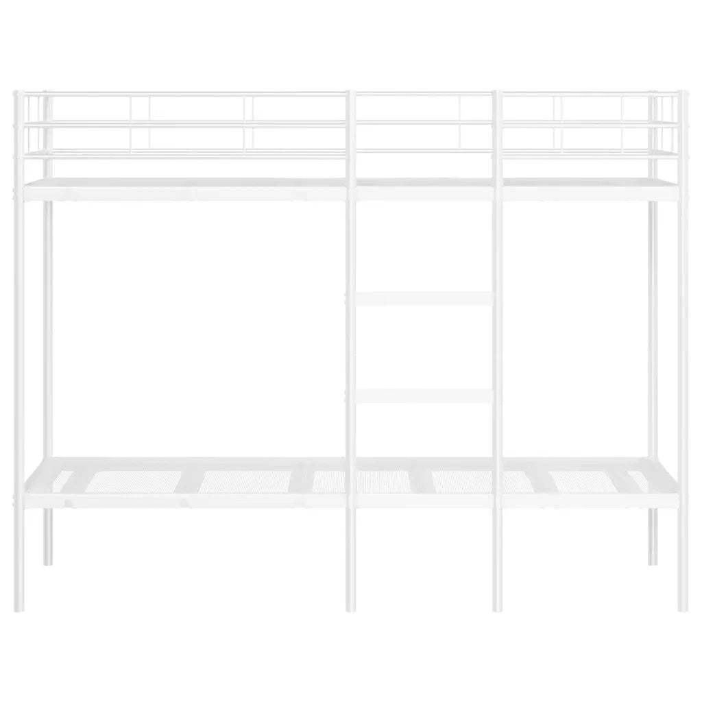 Letto a Castello senza Materasso Bianco 75x190 cm in Acciaio 42000326
