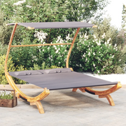Lettino con Tettuccio 165x203x138 cm in Legno Curvato Antracite