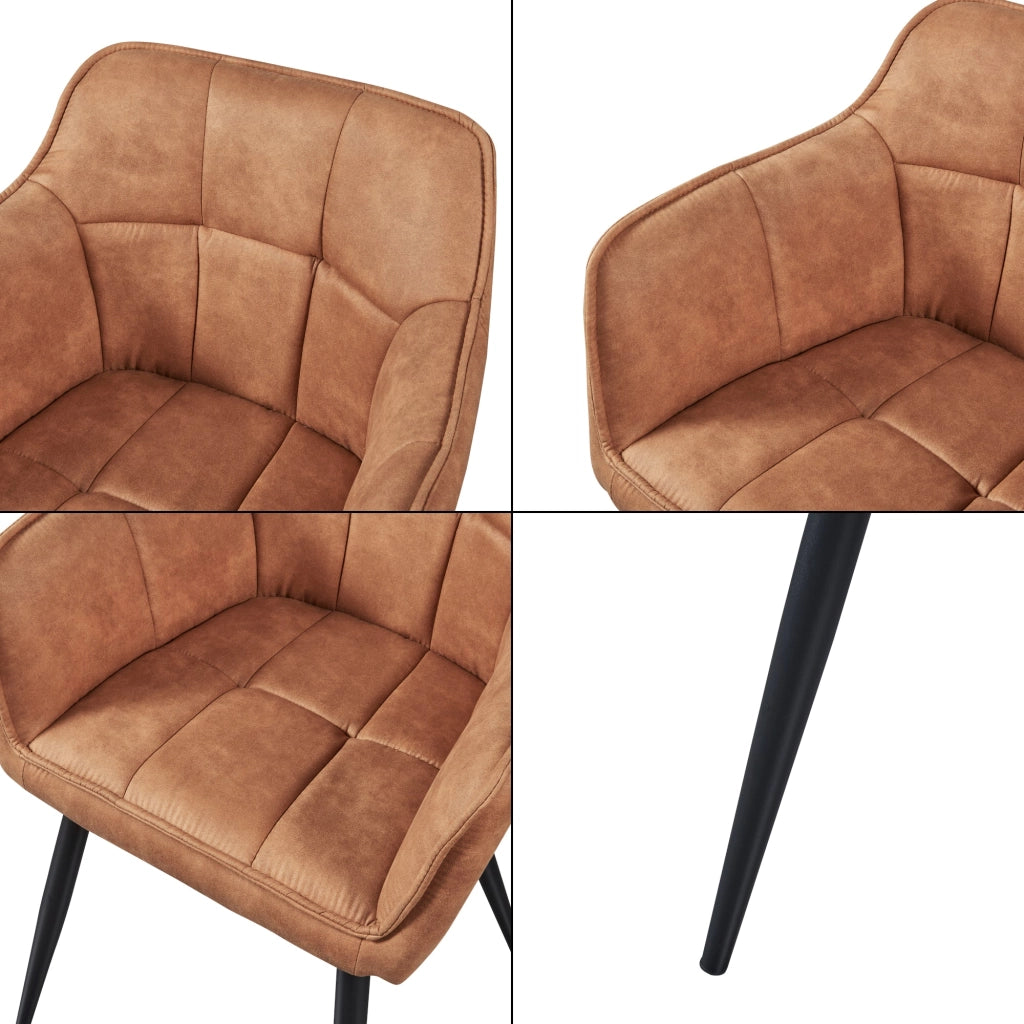 Sedia da pranzo in velluto 81 x 57 x 53 cm marrone 03_0009202