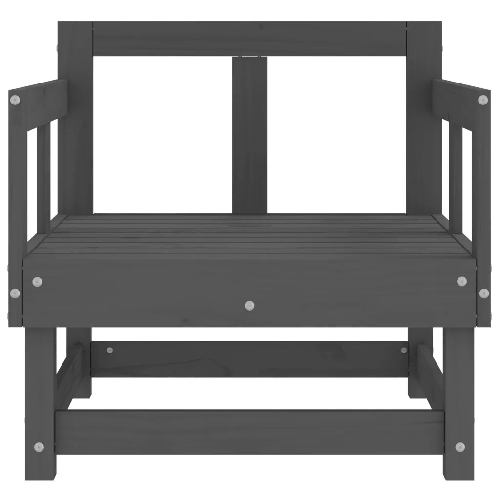 Sedie da Giardino 2 pz | Sedie da Esterno Grigie in Legno Massello Pino