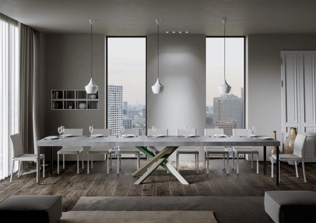 Tavolo allungabile 90x180/440 cm Volta Premium cemento telaio 4/A