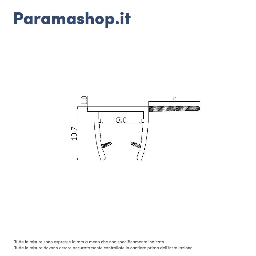 Coppia guarnizioni verticali salvagoccia in pvc 200cm vetro 4-6mm baffo 12mm | Damy
