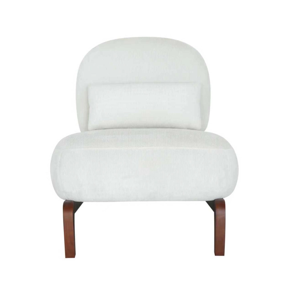 Poltrona 86.9x72.1x69.9 cm senza braccioli in velluto e legno bianca