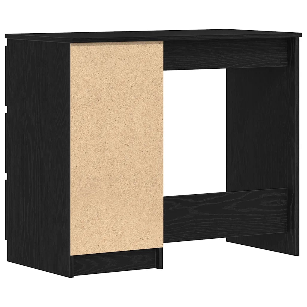 Scrivania Rovere Nera 90x45x76 cm in Legno Multistrato 862490