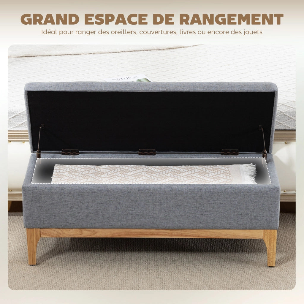 Baule contenitore in tessuto ¨C zephmum ¨C grigio 110x39x45