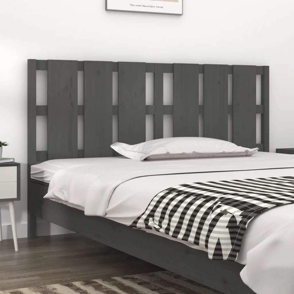 Testiera | Testata per Letto Grigia 165,5x4x100 cm Legno Massello di Pino