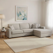 Achico, Divano Letto con Penisola Sfoderabile Made in Italy, 280x95 cm Grigio