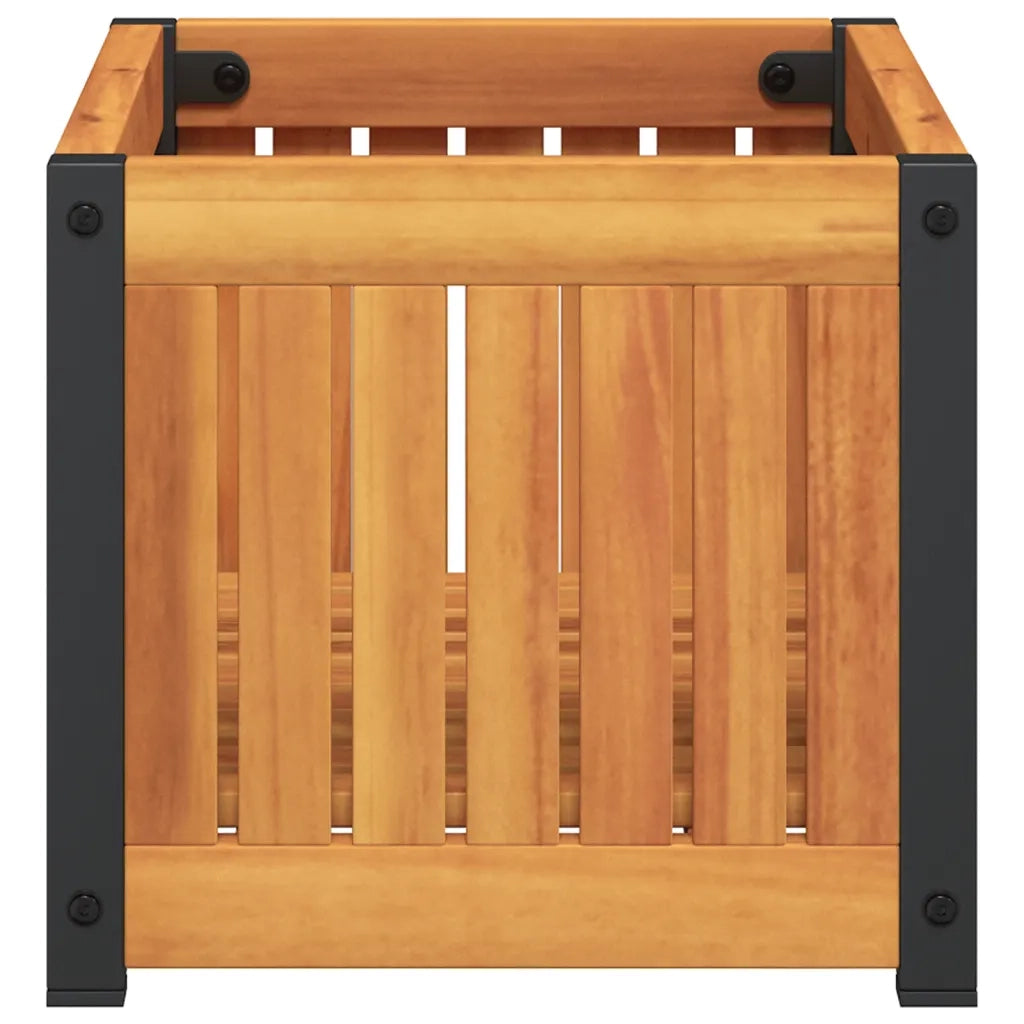 Fioriera da Giardino-Vaso da Esterno 45x30x27,5 cm in Legno Massello di Acacia
